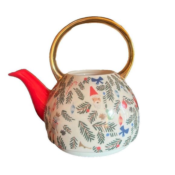 Anthropologie Rifle Paper Co Tea For One Pot Only Nutcracker Christmas No Lid - Picture 1 of 5